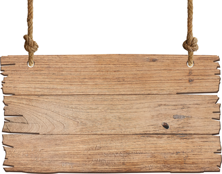 Brown Wooden Sign for Hanging. Signpost and Billboards Concept